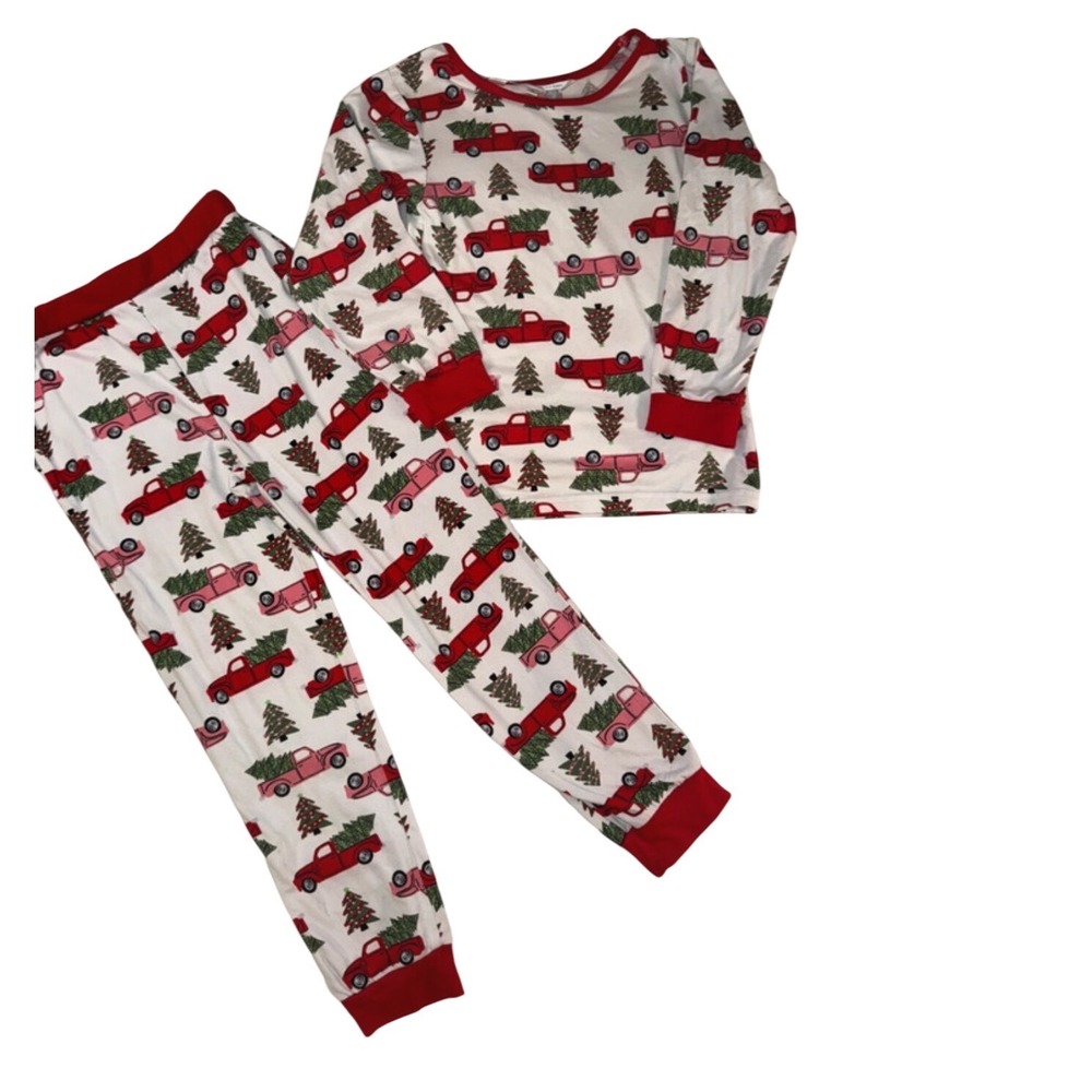 The Royal Standard Kids Red Truck Christmas Tree Pajama Set Size 6 Holiday PJs